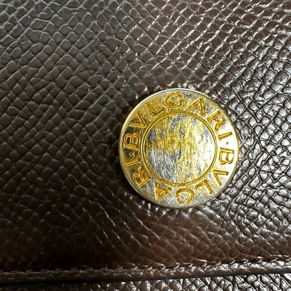 Bvlgari Leather Wallet Chocolate Brown with Snap Closure - Picture 12 of 12